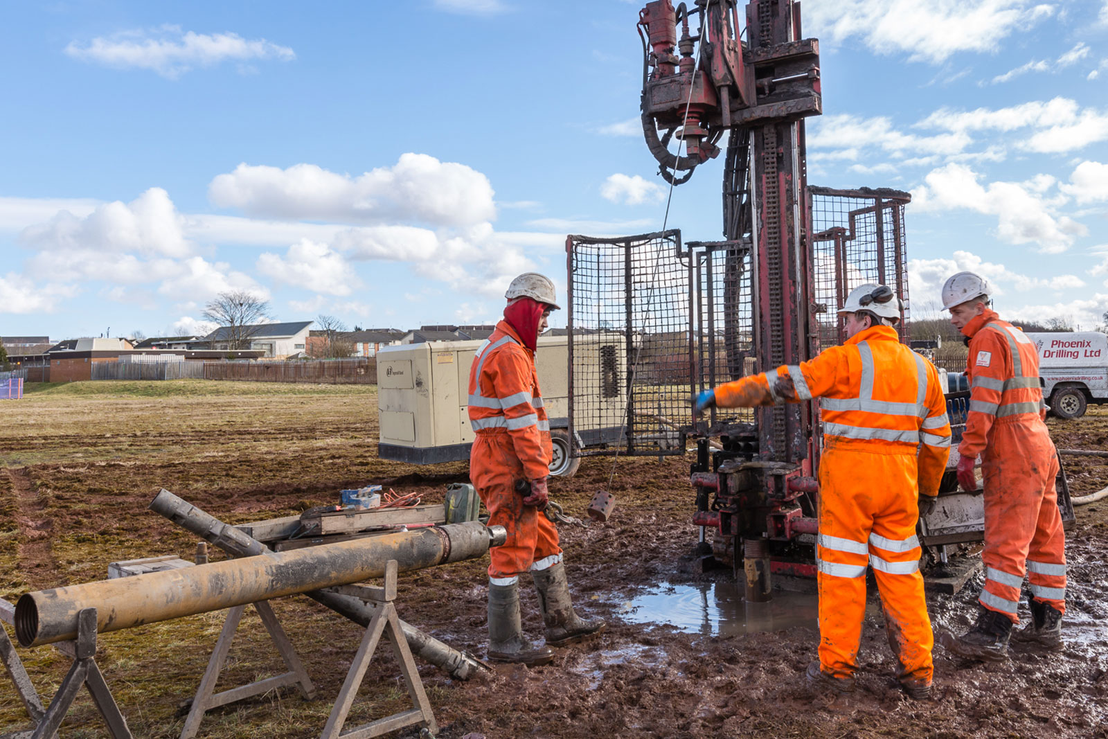 Borehole drilling rig in Kingston for water borehole and site investigation